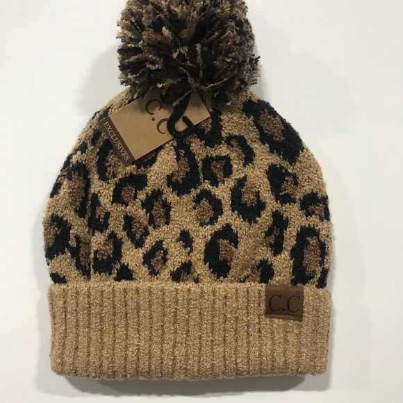 ❤️❤️ 1 left!!!CC leopard print Pom style beanie - Picture 3 of 4